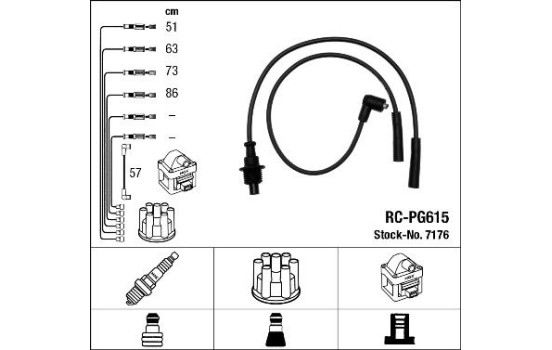 Kit de câbles d'allumage RC-PG615 NGK