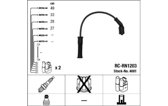 Kit de câbles d'allumage RC-RN1203 NGK