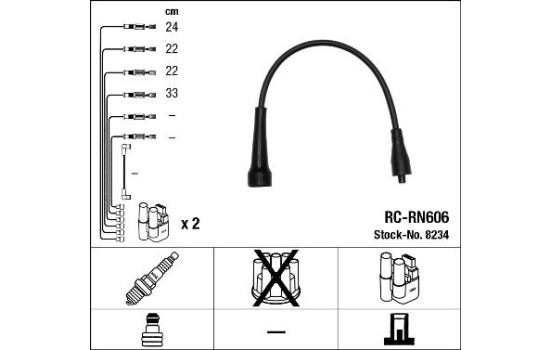 Kit de câbles d'allumage RC-RN606 NGK