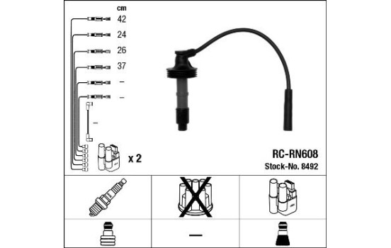 Kit de câbles d'allumage RC-RN608 NGK