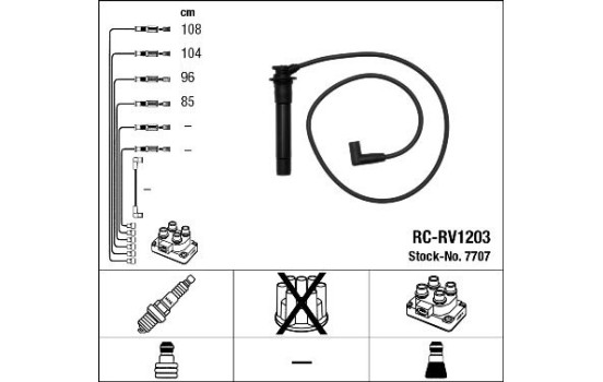Kit de câbles d'allumage RC-RV1203 NGK