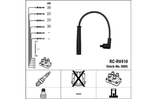 Kit de câbles d'allumage RC-RV410 NGK