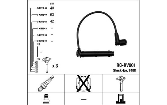 Kit de câbles d'allumage RC-RV901 NGK