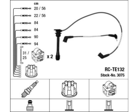 Kit de câbles d'allumage RC-TE132 NGK