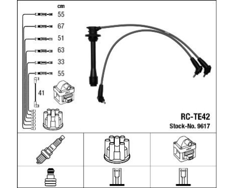 Kit de câbles d'allumage RC-TE42 NGK