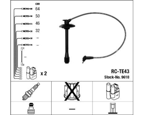Kit de câbles d'allumage RC-TE43 NGK