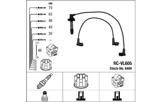 Kit de câbles d'allumage RC-VL605 NGK