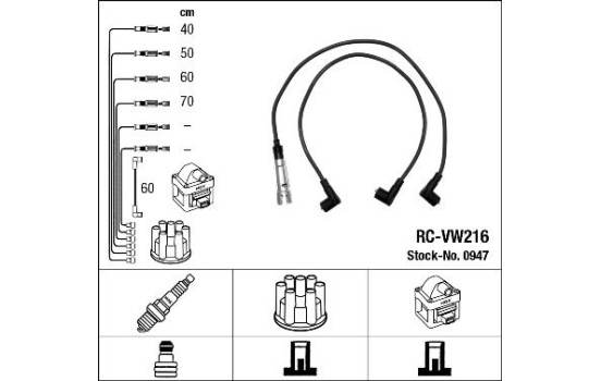 Kit de câbles d'allumage RC-VW216 NGK