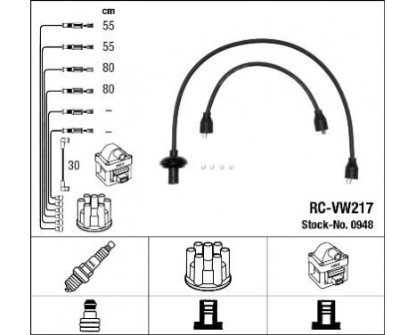 Kit de câbles d'allumage RC-VW217 NGK