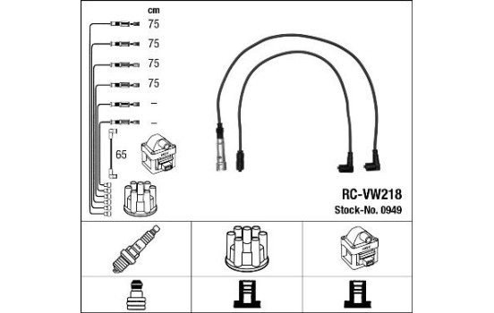 Kit de câbles d'allumage RC-VW218 NGK