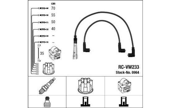 Kit de câbles d'allumage RC-VW233 NGK