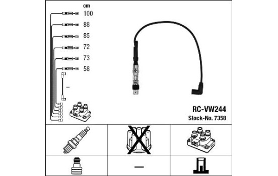 Kit de câbles d'allumage RC-VW244 NGK