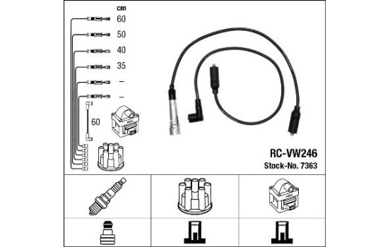 Kit de câbles d'allumage RC-VW246 NGK