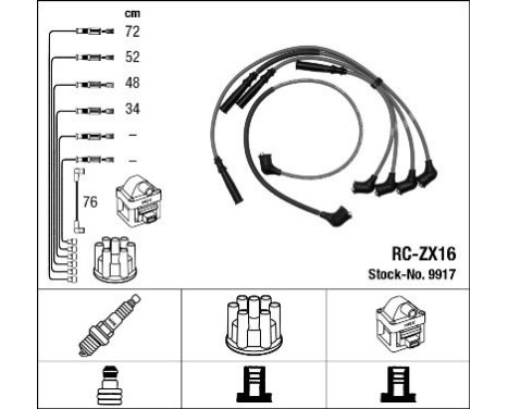 Kit de câbles d'allumage RC-ZX16 NGK