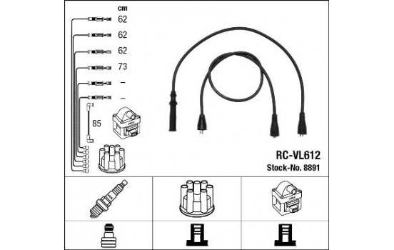 Jeu de câbles d'allumage RC-VL612 NGK