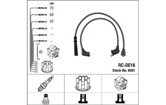 Kit de câbles d'allumage RC-DE16 NGK
