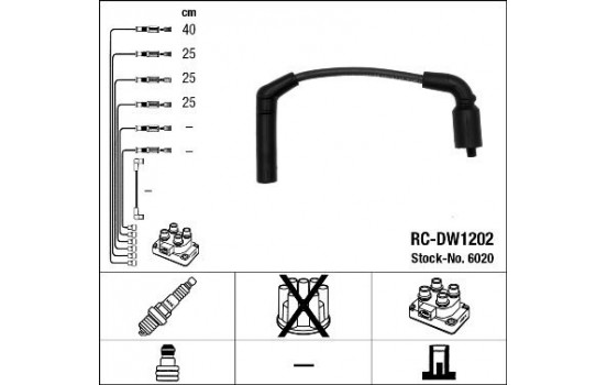 Kit de câbles d'allumage RC-DW1202 NGK