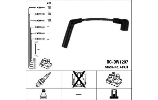 Kit de câbles d'allumage RC-DW1207 NGK