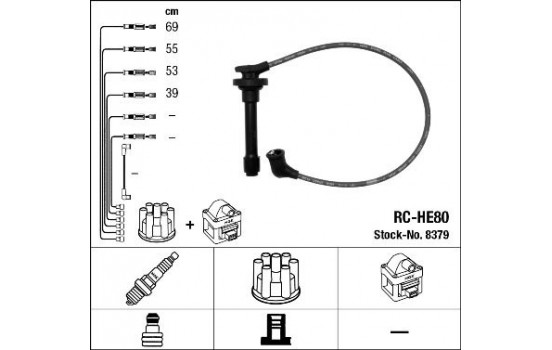 Kit de câbles d'allumage RC-HE80 NGK