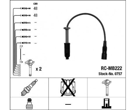 Kit de câbles d'allumage RC-MB222 NGK