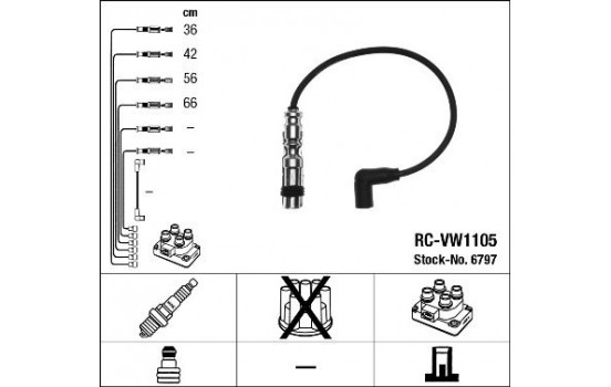 Kit de câbles d'allumage RC-VW1105 NGK