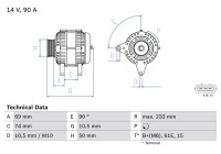 Alternateur 4039 Bosch