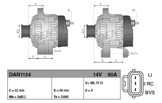 Alternateur DAN1124 Denso