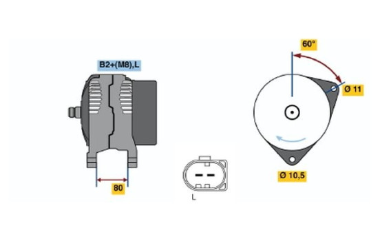 Alternateur E8(>)14V80/153A Bosch, Image 5