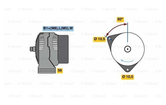 Alternateur HD8E(>)14V80/150A Bosch, Image 3