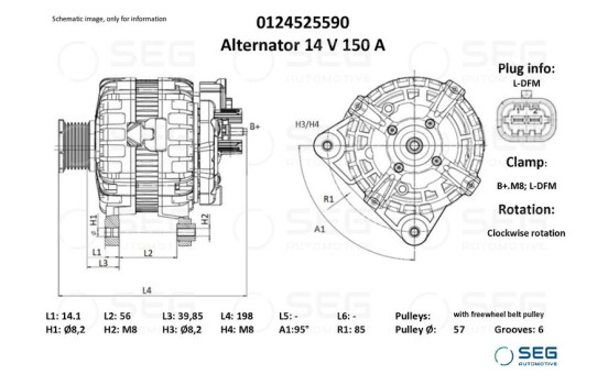 Alternateur Opel 155A, Image 2