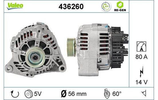 Alternateur REMANUFACTURED PREMIUM 436260 Valeo, Image 2