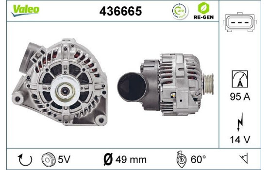 Alternateur REMANUFACTURED PREMIUM 436665 Valeo, Image 2