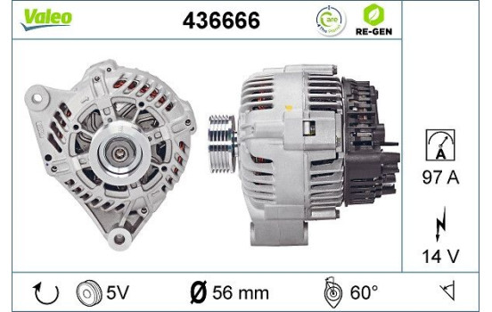 Alternateur REMANUFACTURED PREMIUM 436666 Valeo, Image 2