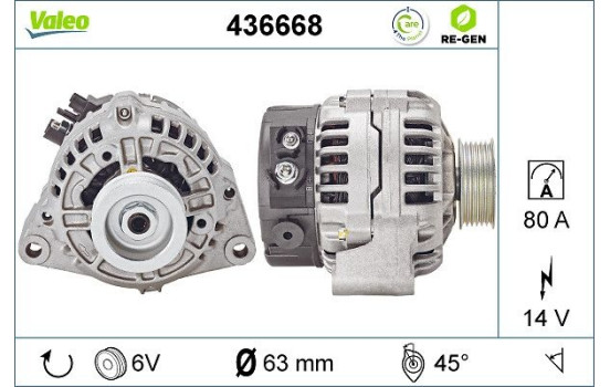Alternateur REMANUFACTURED PREMIUM 436668 Valeo, Image 2