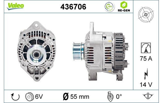 Alternateur REMANUFACTURED PREMIUM 436706 Valeo, Image 2
