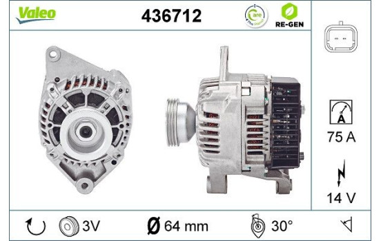 Alternateur REMANUFACTURED PREMIUM 436712 Valeo, Image 2