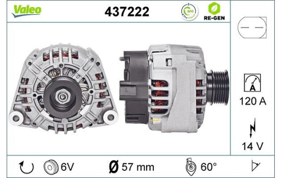 Alternateur REMANUFACTURED PREMIUM 437222 Valeo, Image 2