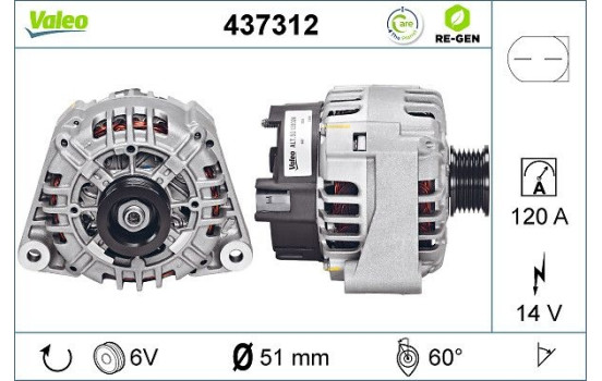 Alternateur REMANUFACTURED PREMIUM 437312 Valeo, Image 2