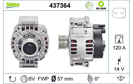 Alternateur REMANUFACTURED PREMIUM 437364 Valeo, Image 2