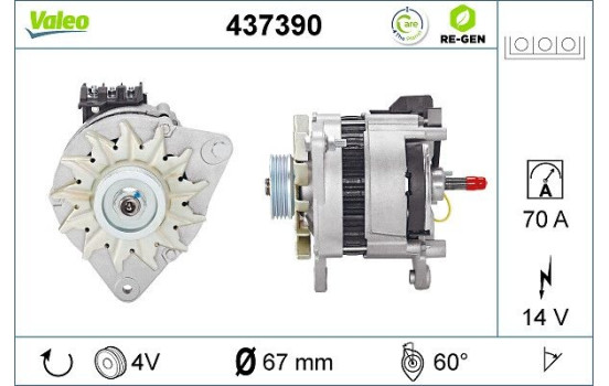 Alternateur REMANUFACTURED PREMIUM 437390 Valeo, Image 2