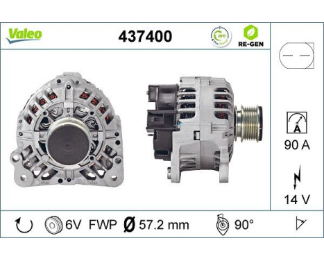 Alternateur REMANUFACTURED PREMIUM 437400 Valeo, Image 2