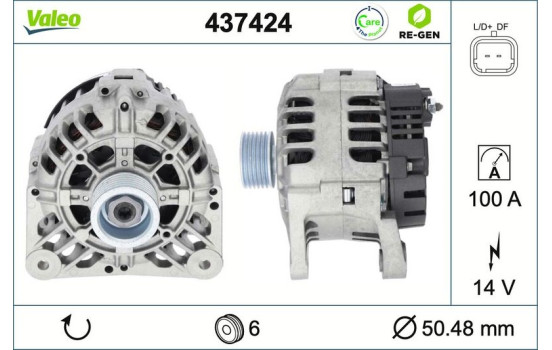 Alternateur REMANUFACTURED PREMIUM 437424 Valeo, Image 2