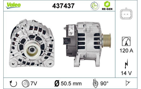 Alternateur REMANUFACTURED PREMIUM 437437 Valeo, Image 2