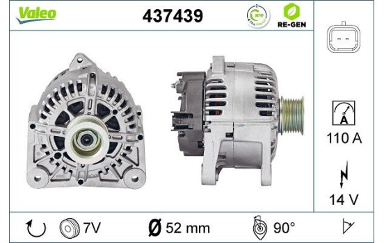 Alternateur REMANUFACTURED PREMIUM 437439 Valeo, Image 2
