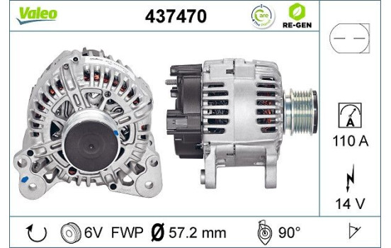 Alternateur REMANUFACTURED PREMIUM 437470 Valeo, Image 2