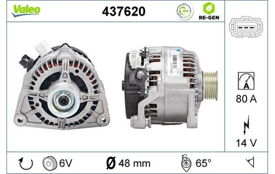 Alternateur REMANUFACTURED PREMIUM 437620 Valeo, Image 2