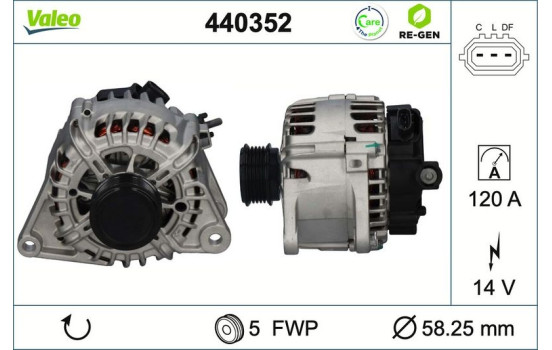Alternateur REMANUFACTURED PREMIUM 440352 Valeo, Image 2