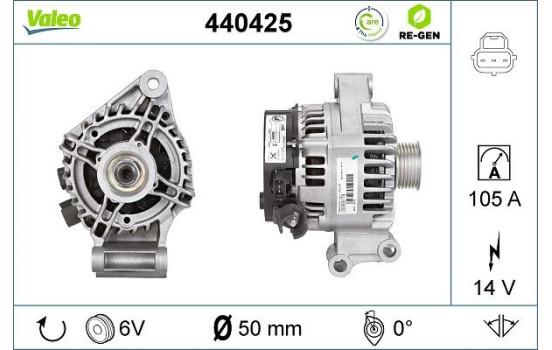 Alternateur REMANUFACTURED PREMIUM 440425 Valeo, Image 2