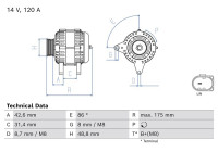 Dynamo / Alternateur 0 986 084 460 Bosch