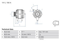 Dynamo / Alternateur 0 986 084 940 Bosch